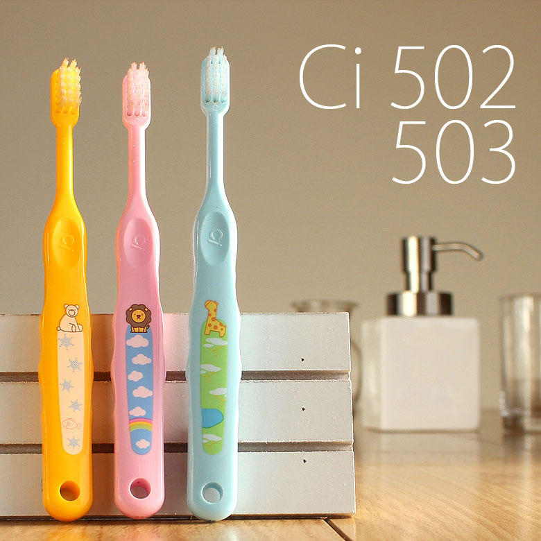 日本原装Ci502503儿童幼童宝宝婴儿小头软毛中毛小动物图案牙刷