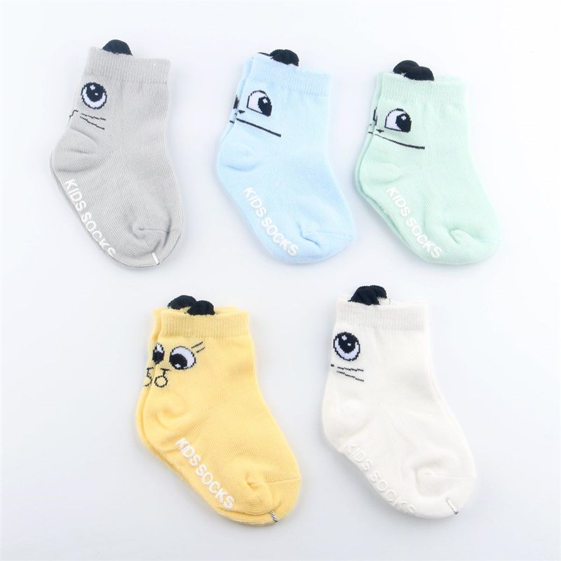婴儿袜子夏季薄款纯棉0-1岁宝宝地板袜新生儿袜套R6-12个月防滑短