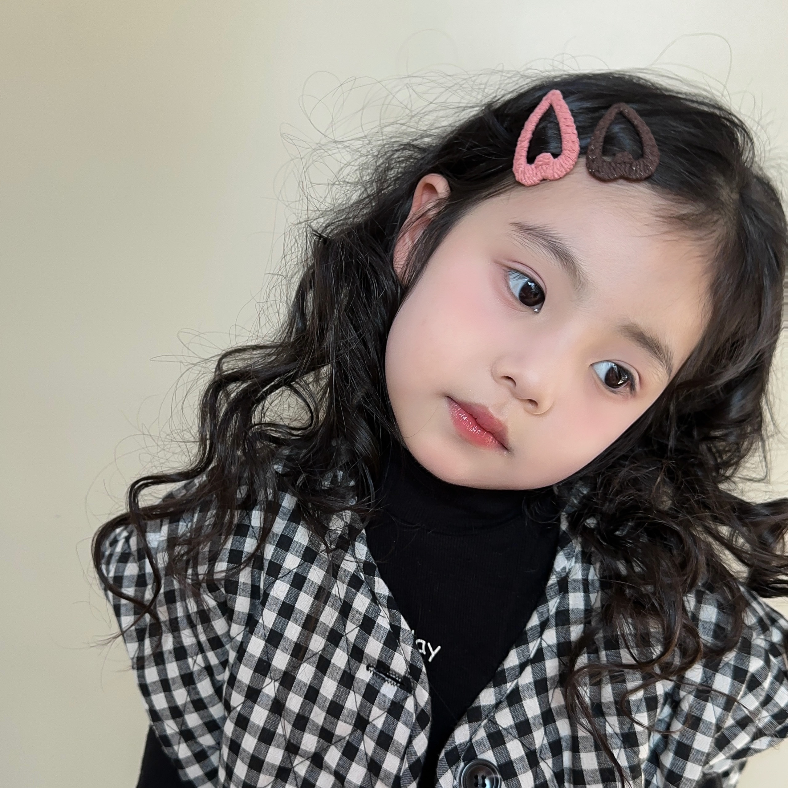 韩国进口不锈钢爱心bb夹儿童 时尚边夹刘海夹女童 裹布宝宝发夹