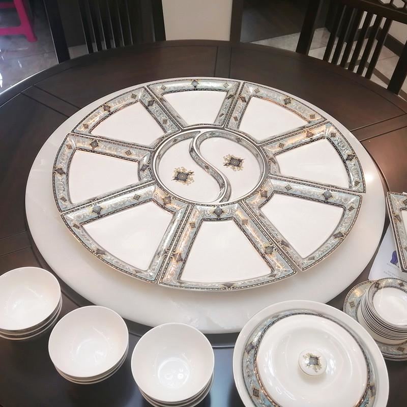 2024新款年夜饭家庭团圆拼盘餐具组合碗碟套装家用圆桌过年火锅蔬