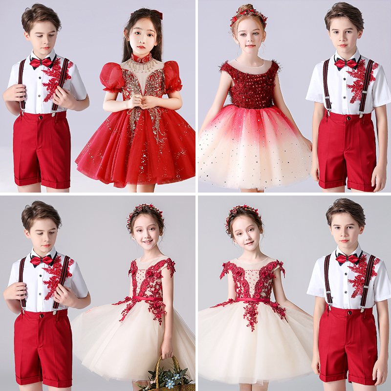 六一儿童合唱演出服男童小学生朗诵礼服女童舞蹈蓬蓬裙表演服装