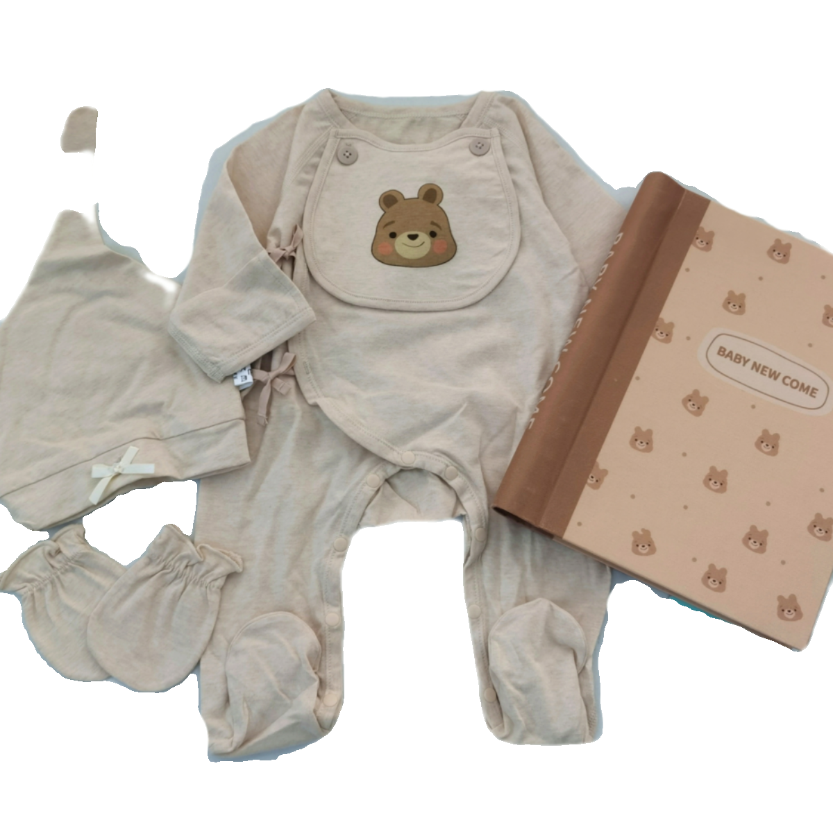 新生儿礼盒初生婴儿纯棉宝宝长袖包脚爬服衣服满月连体衣哈衣套装