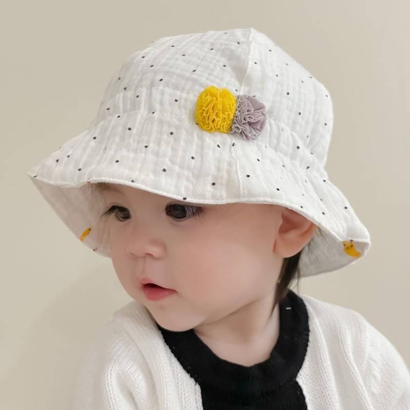 一06月婴儿遮阳帽小月龄太阳帽女宝宝渔夫帽子春秋款防晒夏季外出