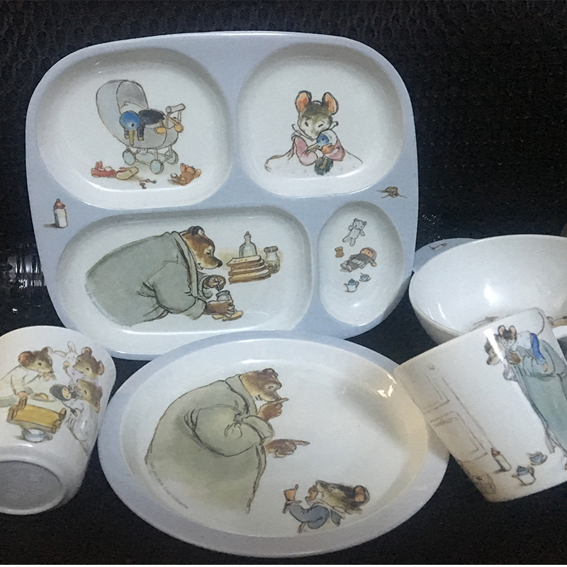 出口法国  儿童餐具卡通熊父子宝宝餐盘系列碗杯子