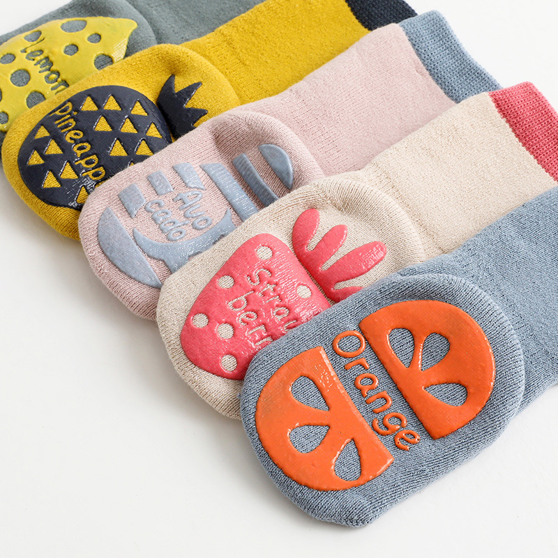 儿童袜子秋冬季加厚宝宝中筒袜大点胶婴儿袜防滑新生儿学步地板袜