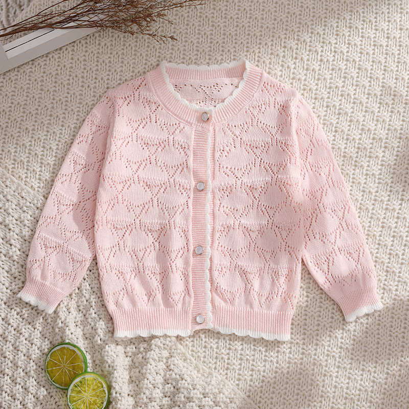 一岁宝宝空调衫婴儿开衫外套轻薄儿童针织开衫外套3岁女童薄毛衣