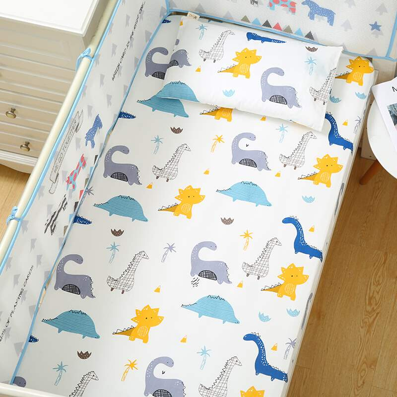婴儿床床笠新生儿床上用品儿童床罩纯棉幼儿园新生宝宝床单可定做