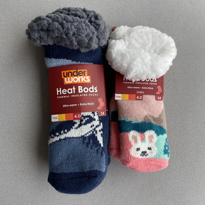 外贸单冬季加绒加厚儿童袜婴幼儿袜小童睡眠袜宝宝羊羔绒圣诞袜子