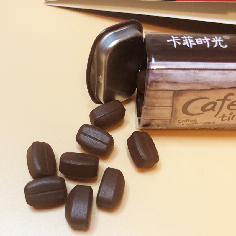 5盒装 富味咖啡糖嚼着吃的咖啡豆压缩片无蔗糖戒烟期零食提神醒脑