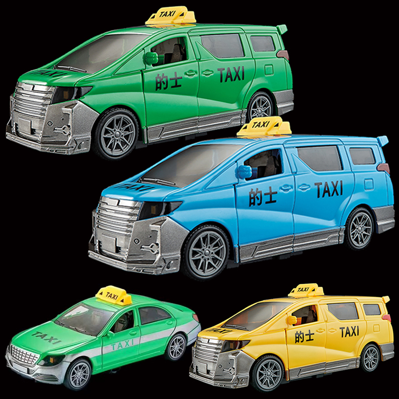 儿童出租车玩具声光惯性TAXI的士车面包车模型男孩宝宝耐摔小汽车