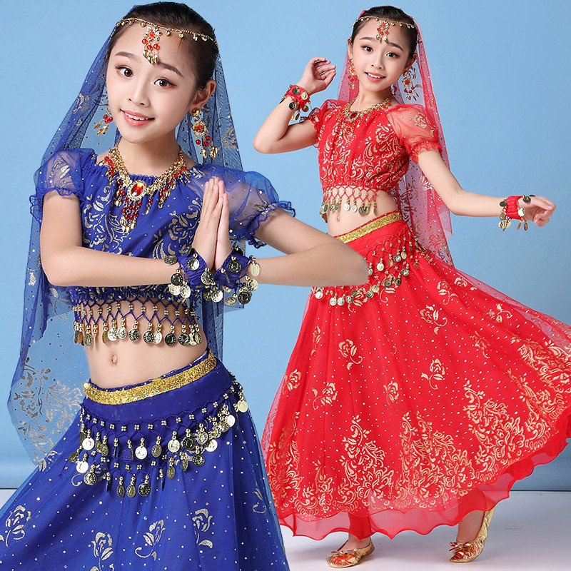 印度儿童服装演出服幼儿表演服装女童肚皮舞套装少儿长裙舞蹈服