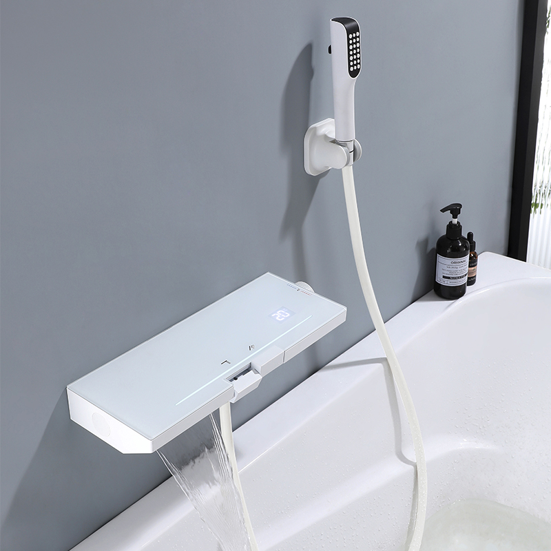 恒温浴缸龙头智能数显除氯过滤冷热置物缸边式墙出浴缸专用水龙头