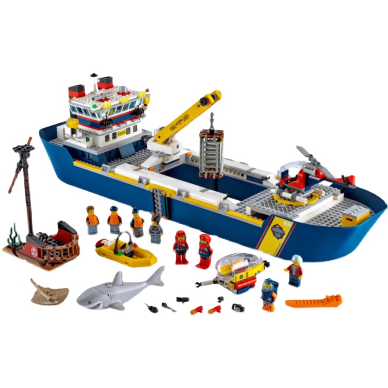 新款城市系列海洋探险巨轮60266积木玩具男孩子6岁益智拼装儿童节