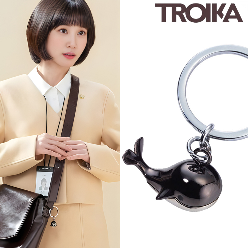 德国TROIKA黑色小鲸鱼钥匙链包包挂件奇怪的律师禹英雨朴恩斌同款