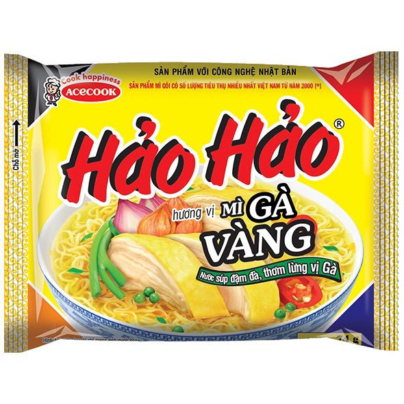 越南好好方便面鸡肉味速食早餐面黄色包装 mi hao hao ga vang