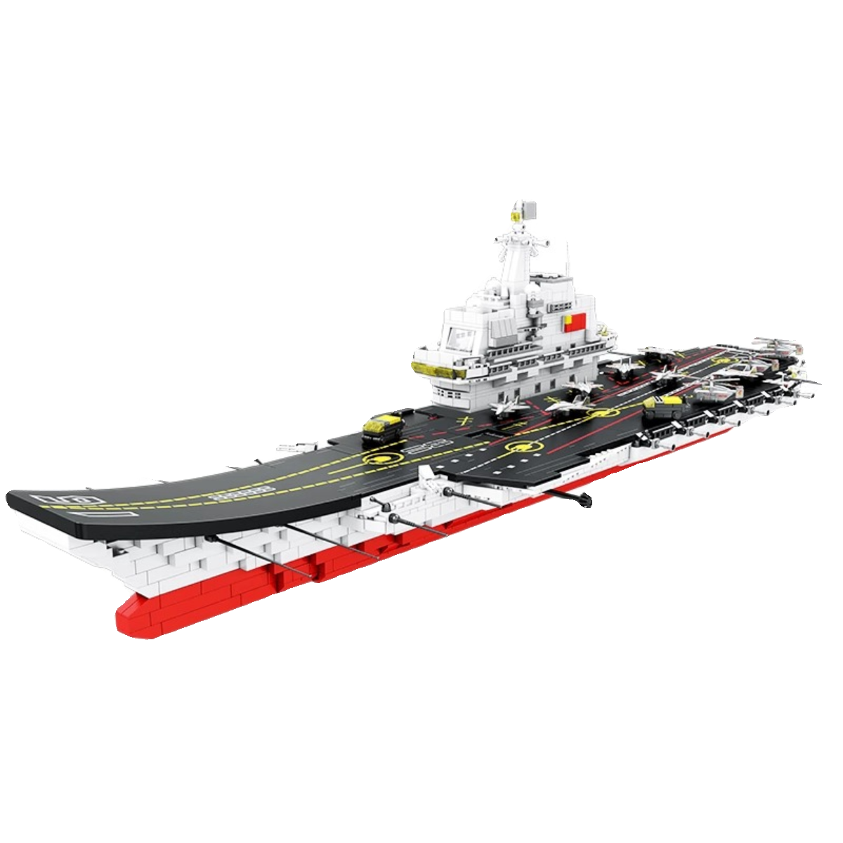 沃马积木儿童益智力拼装大型航空母舰模型玩具男孩子战舰世界系列