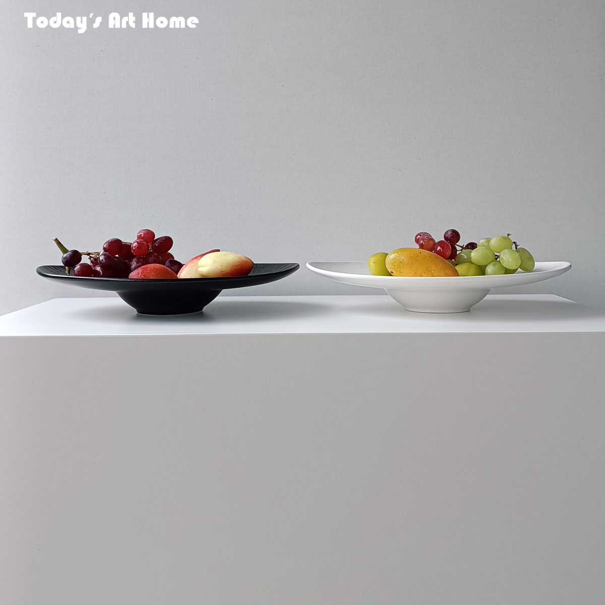 法式极简餐盘沙拉盘长方形碟子大号陶瓷波浪汤面菜碗家用桌面果盘