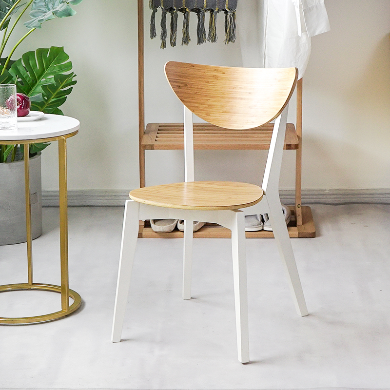 诺米拉正版北欧实木餐椅简约网红现代家用咖啡厅白色休闲椅靠背椅
