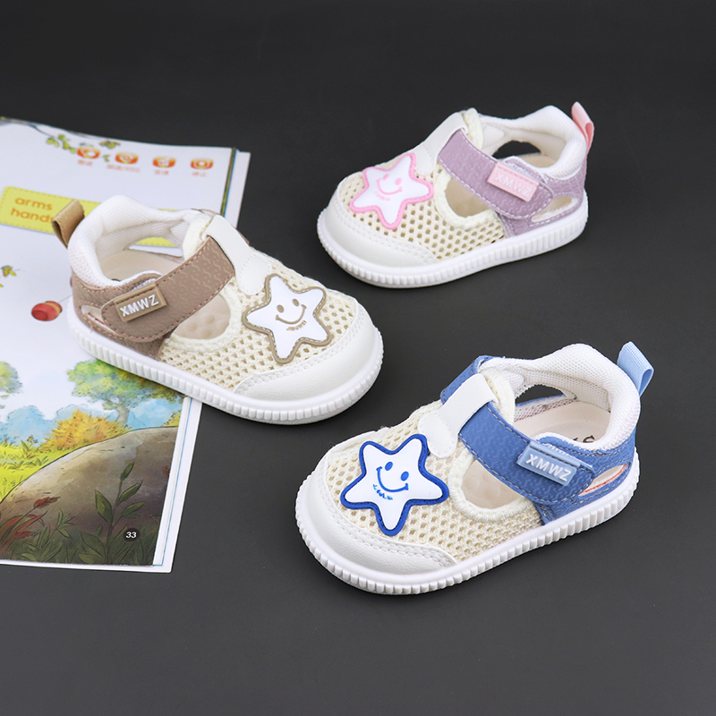 宝宝凉鞋1一2岁婴儿鞋夏季男童学步鞋软底女网面鞋子儿童叫叫凉鞋