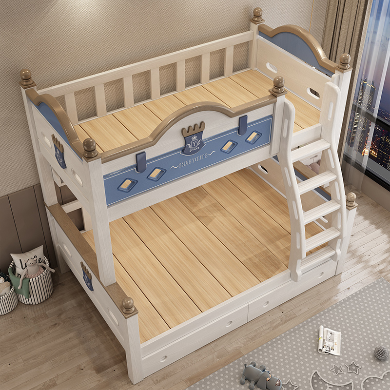 上下铺双层床全实木子母床樱桃木高低床男女孩小户型儿童床上下床