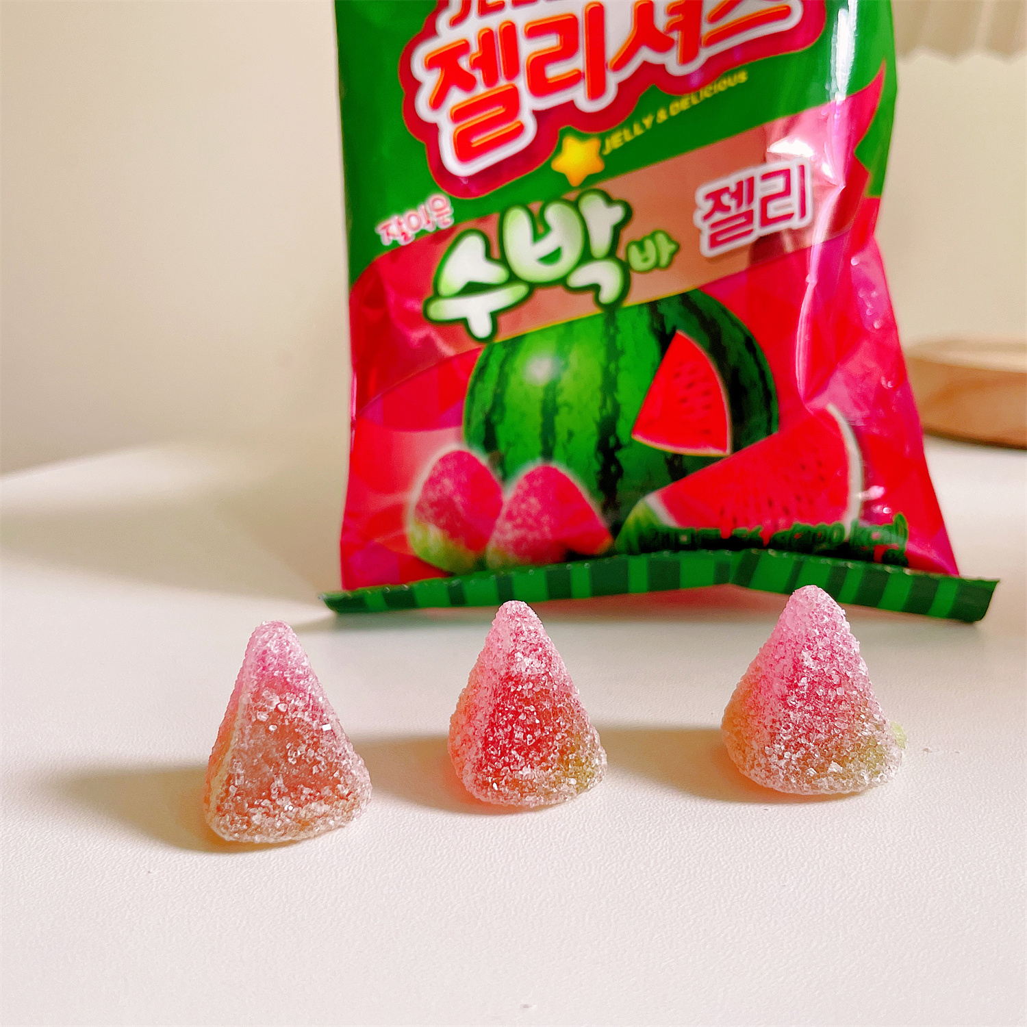 韩国软糖 果汁软糖乐天西瓜味QQ糖 袋装零食包装糖果进口零食儿童