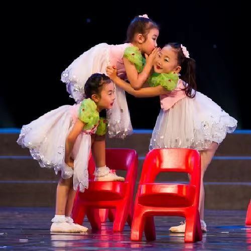 六一小荷风采儿童悄悄话演出服装幼儿舞蹈表演服饰女童蓬蓬公主裙