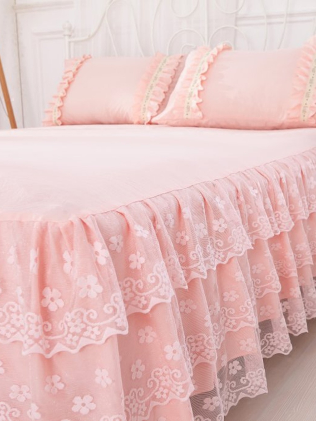 韩版公主床罩床裙式单件蕾丝花边床单保护套1.8x2.0x2.2m床套夏天