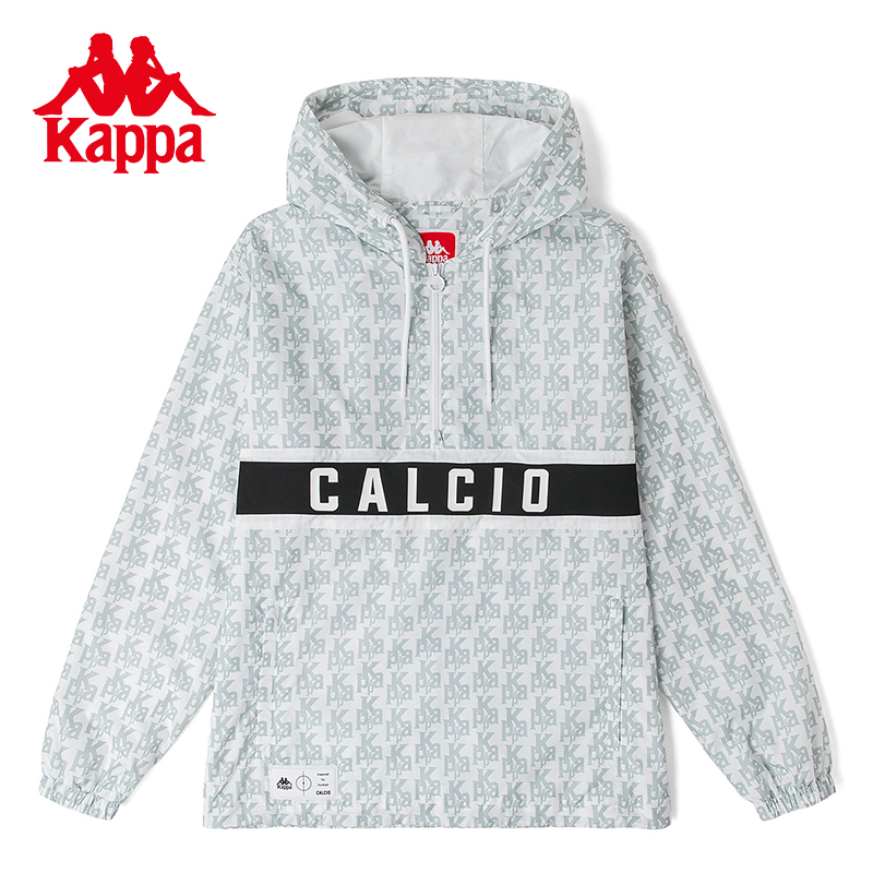 Kappa卡帕防风衣新款情侣男女梭织外套半拉链套头衫运动卫衣