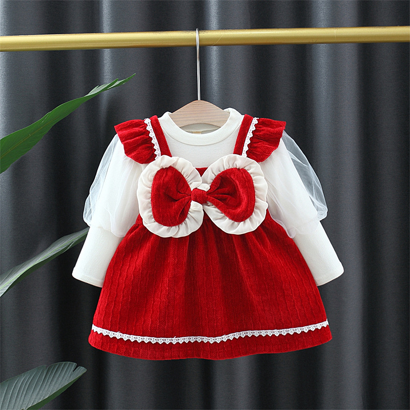 女童套装春秋款2023新款网红小童女宝宝洋气裙子儿童装春装两件套