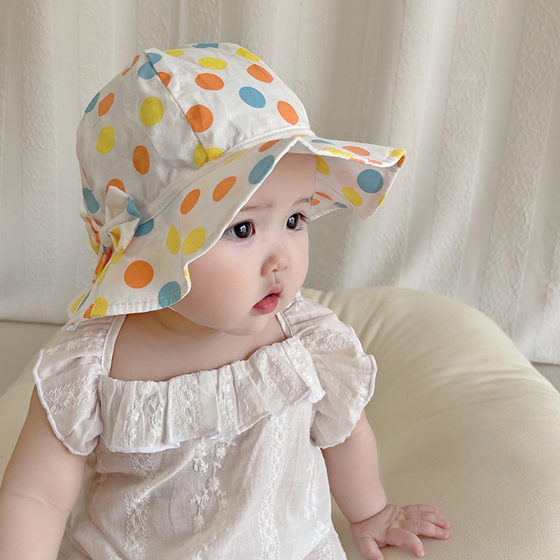 婴儿帽子夏季薄款遮阳帽3-16个月纱布纯棉春夏防晒男女宝宝渔夫帽