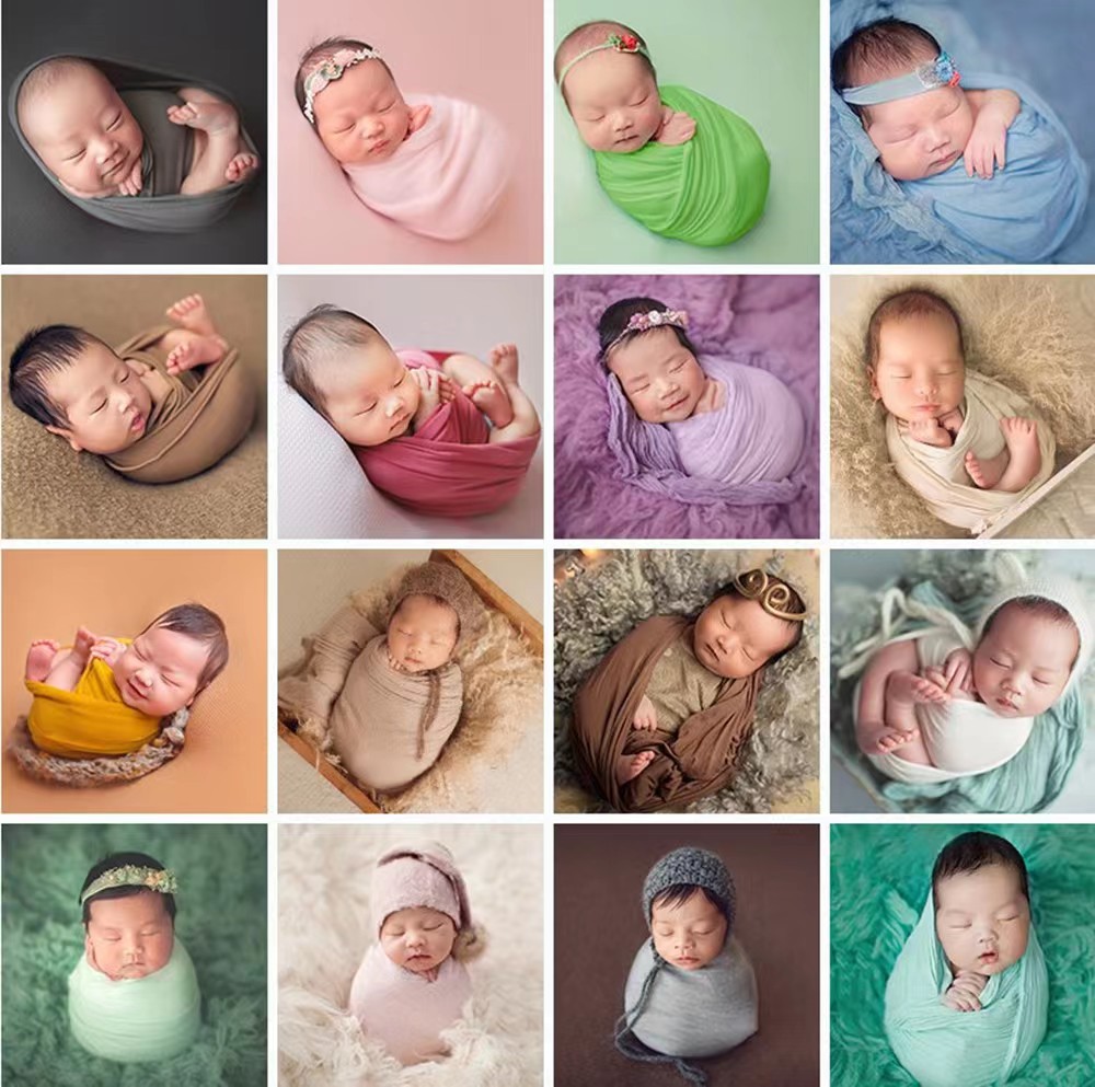 新生儿裹布包巾宝宝摄影写真照弹力布  包巾新生儿拍摄道具