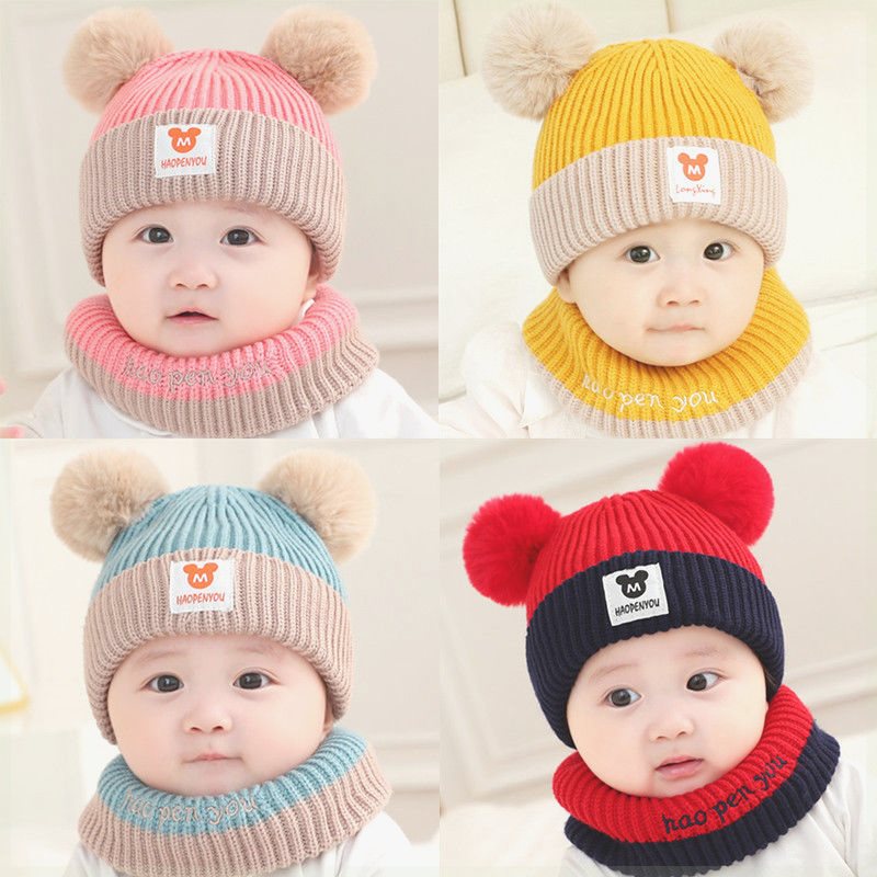 婴儿帽子秋冬季 新生儿加厚保暖加绒3-6-12-24个月宝宝男女儿童帽
