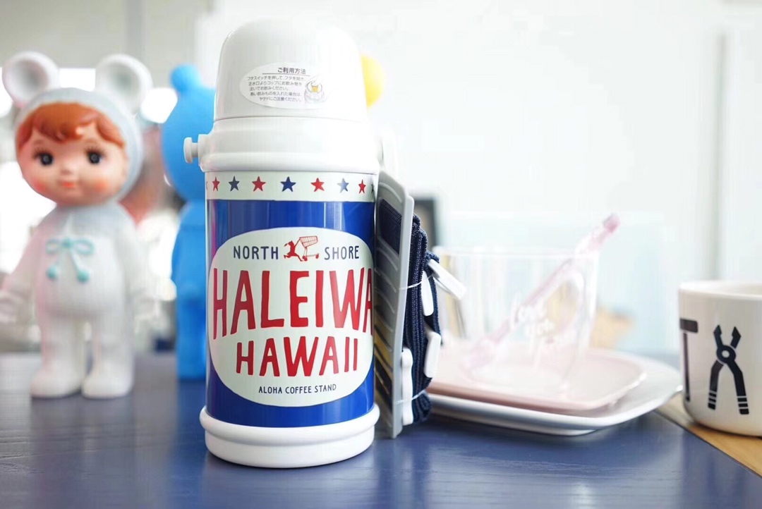 日本haleiwa保温杯哈雷蛙儿童幼儿园小学生水杯子大容量直饮水壶