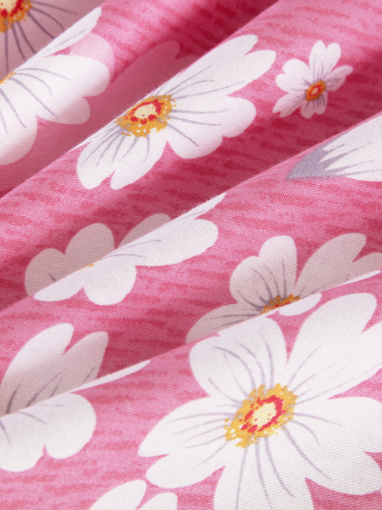 全棉爱的花海紫枕套一对装纯棉斜纹布简约田园风信封式枕皮枕袋
