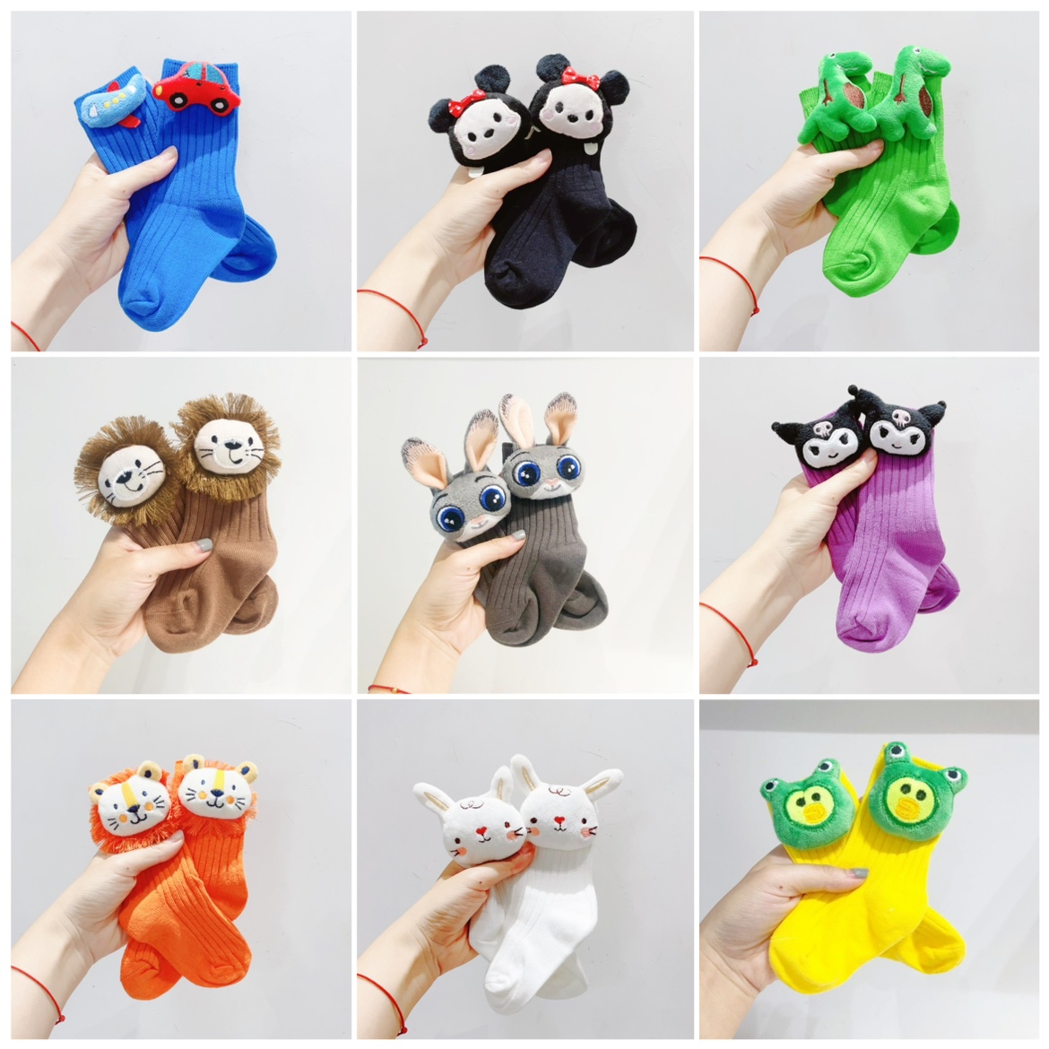 韩国婴儿儿童立体卡通公仔纯棉可爱男童女童宝宝袜堆堆袜中筒兔子