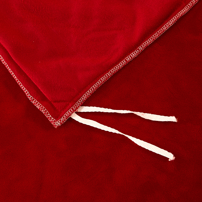 新珊瑚绒婴儿绒床裙式结婚床上用品四件套法兰绒婚庆红色被套绒加