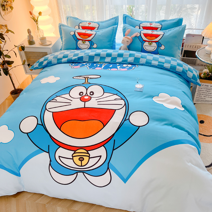 哆啦A梦可爱卡通四件套被子儿童床单被套三件套男孩女孩