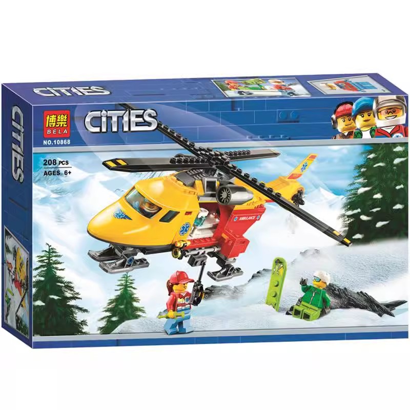 城市CITY系列60179 急救直升机儿童拼装益智玩具礼物10868积木