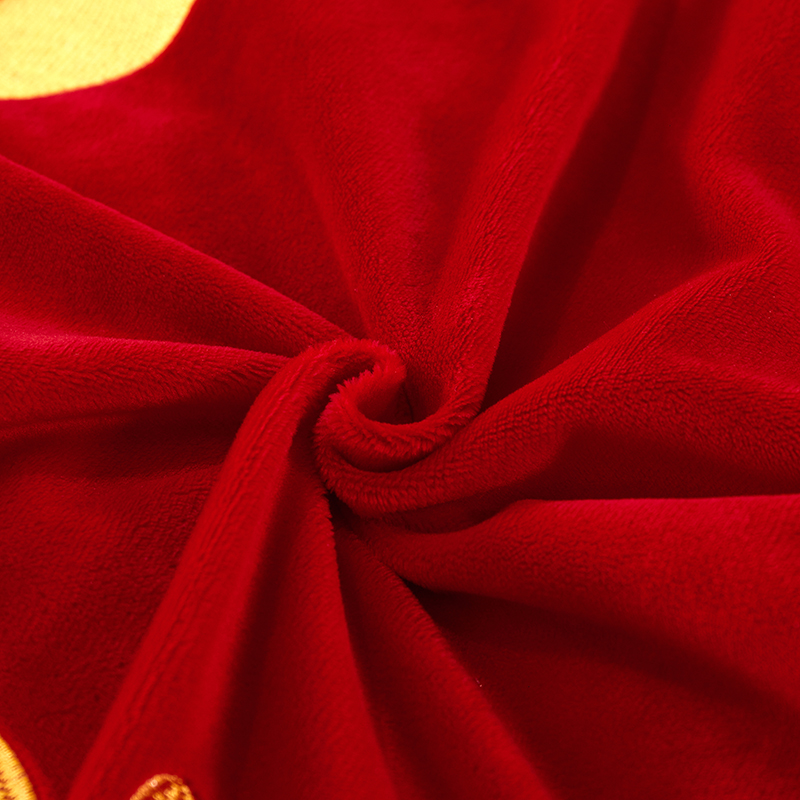 珊瑚绒婴儿绒床裙式结婚床上用品四件套法兰绒婚庆红色被套绒加厚
