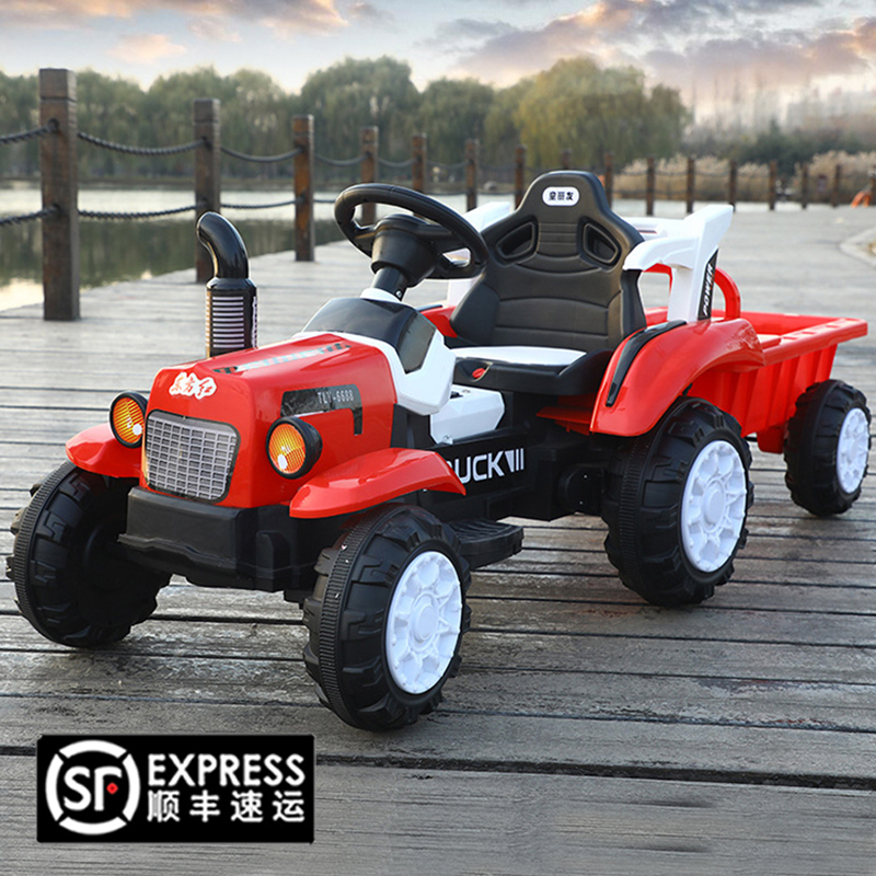 正品超大号拖拉机玩具车可坐人儿童电动车越野车遥控挖掘车挖土机