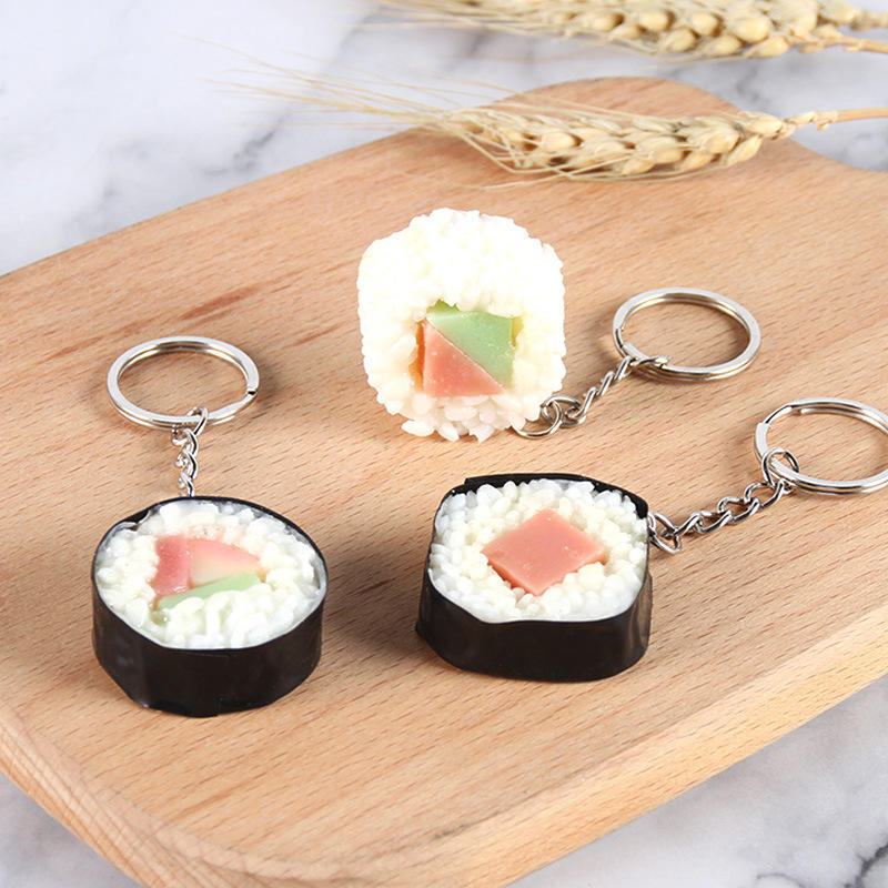 仿真日式海苔紫菜饭团寿司食物钥匙扣挂件创意食玩模型地摊夜市