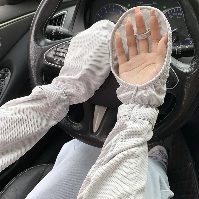 防晒薄冰丝手袖套手套夏季开车电动车遮手指宽松时尚男女防紫外线