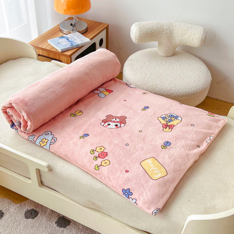 新品婴儿床褥垫牛奶法兰绒床垫儿童加绒褥子宝宝幼儿园垫被冬季可