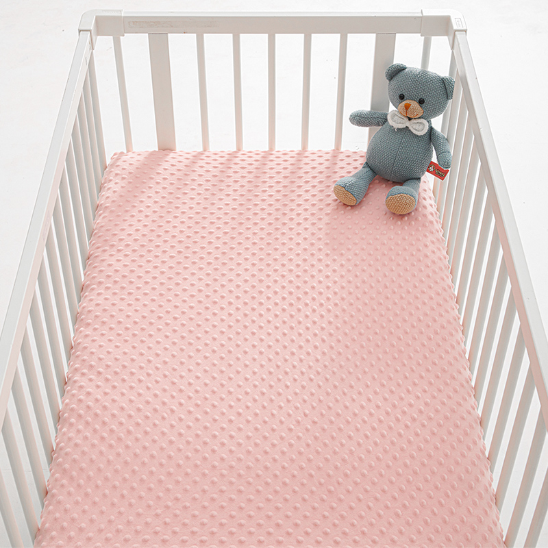 新品冬季儿童牛奶豆豆绒床笠婴儿拼接床加绒加厚床罩床套宝宝床垫