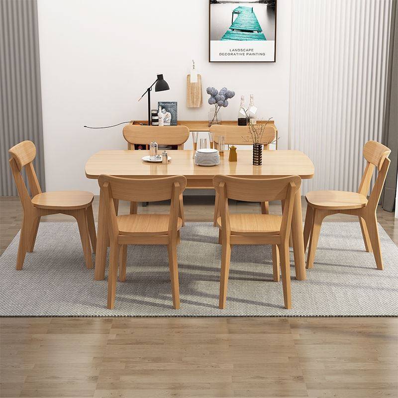 北欧全实木餐桌现代简约橡木小户型吃饭桌家用餐桌椅组合定制家具