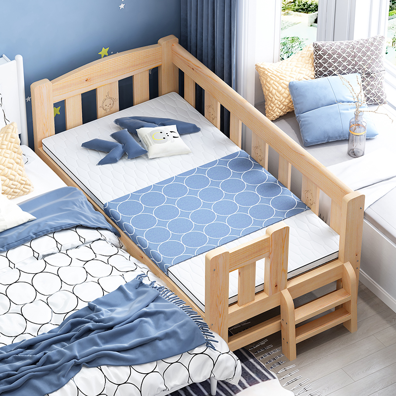 儿童床拼接床实木带护栏小床定制婴儿床男孩女孩单人床边床加宽拼