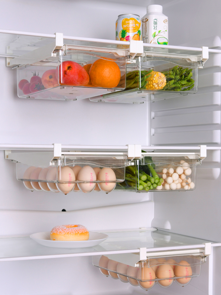 冰箱收纳盒抽屉式悬挂式专用神器蔬菜食品保鲜置物储物盒鸡蛋架托