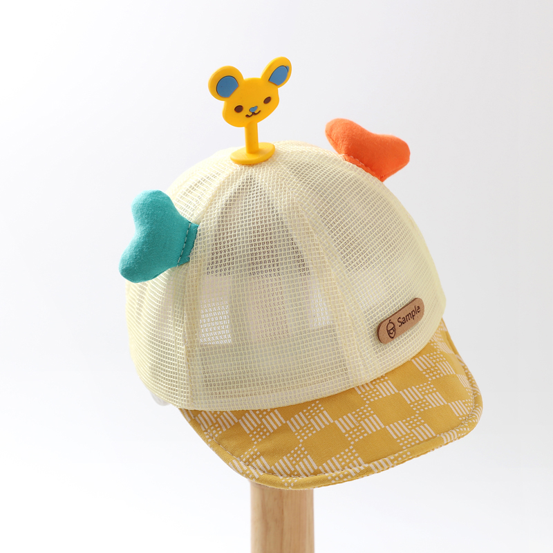 日本婴儿帽子夏季薄款网格男宝宝女可爱遮阳防晒鸭舌帽棒球可调节