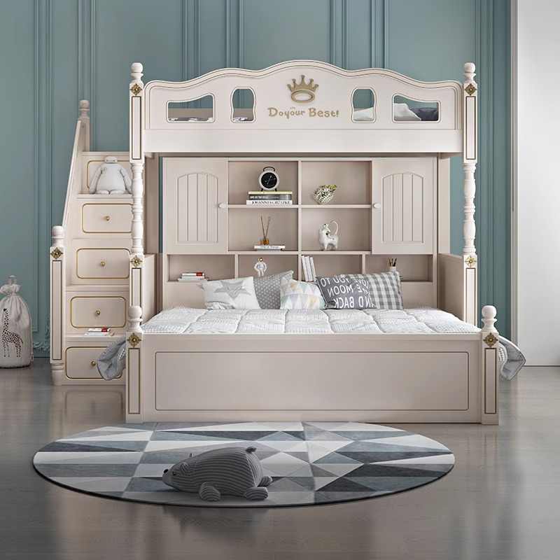 交错式上下床双层床实木儿童高低床错位型子母床小户型1米8上下铺