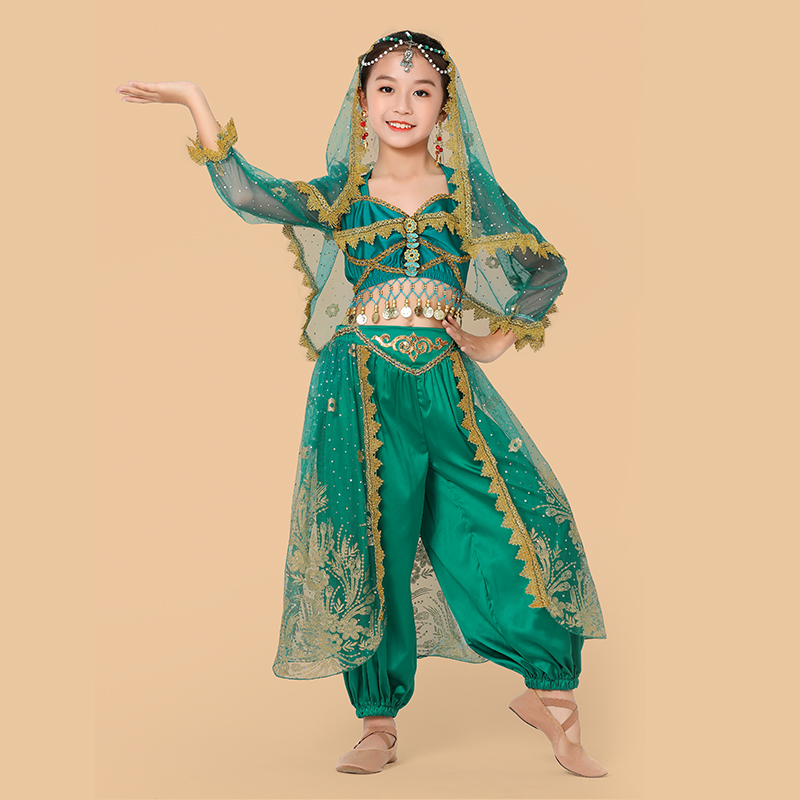 印度舞儿童演出服长袖异域风情茉莉公主服装六一幼儿民族舞蹈服装